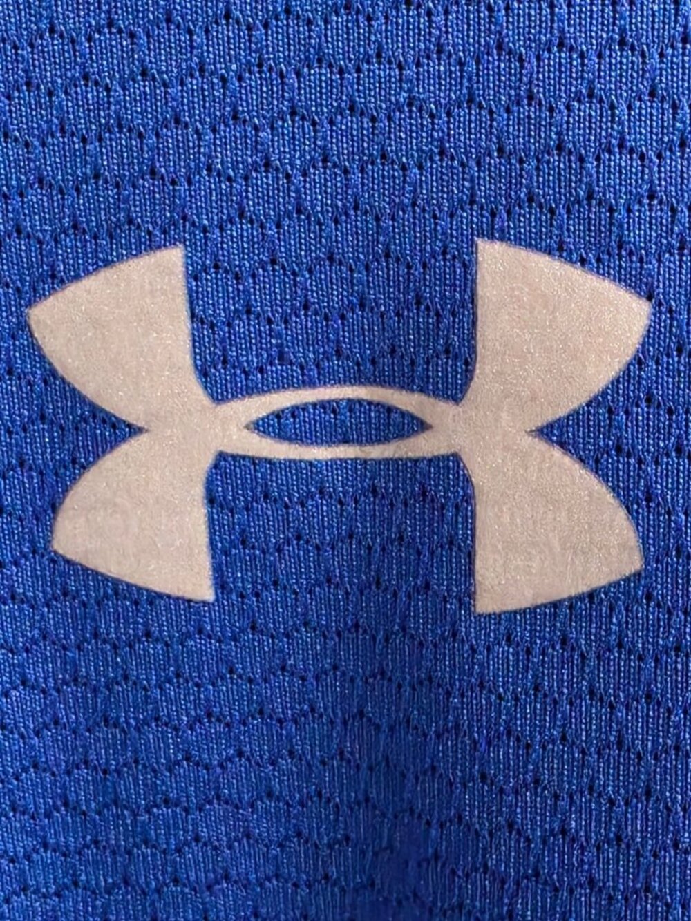Under Armour Qualifier HexDelta Running Shirt XXL Blue Mesh Back Raglan Tee - Picture 10 of 11